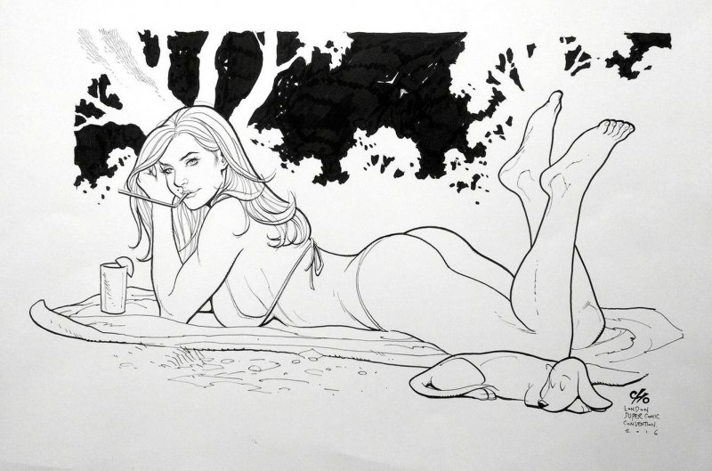 Liberty Meadows Jen Sunbathing by Frank Cho | Sketches, Character ...